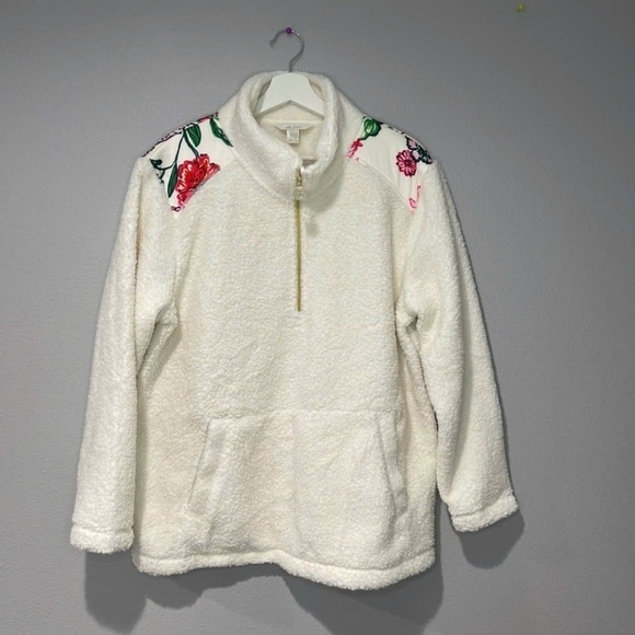 NWOT LILLY PULITZER Wallen Sherpa Half Zip Jacket SIZE M L - Picture 2 of 5